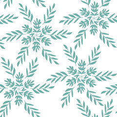 Elegant vector pattern of rosette of leaves on a white background. Hand drawn floral seamless pattern. .Elegant plant background. Intricate modern. Desing for wallpaper,textile,fabric,wrapping