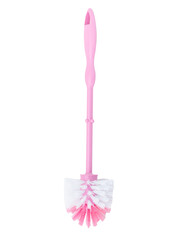 pink plastic brush for washing the toilet and toilet bowl