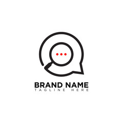 Search Talk Conversations Bubble Logo Design