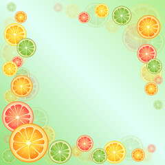 background with citrus fruit