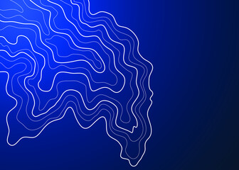 topographic map vector illustration abstract height lines isolated on a blue background