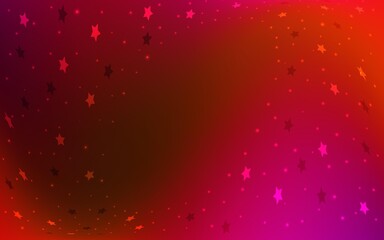 Light Pink, Red vector background with colored stars. Shining colored illustration with stars. The template can be used as a background.