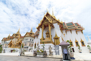 The Royal Grand Palace and Temple of the Emerald Buddha Bangkok, Thailand - June 18,2020 : Dusit Maha Prasat Throne Hall