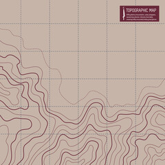topographic map vector illustration abstract height lines isolated on a brown background