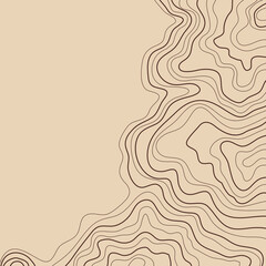 topographic map vector illustration abstract height lines isolated on a brown background