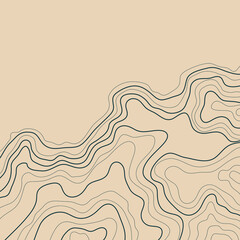 topographic map vector illustration abstract height lines isolated on a brown background