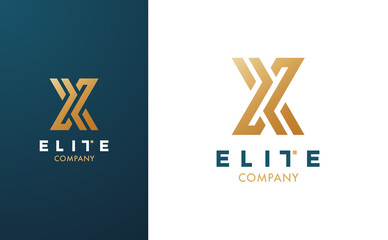 Premium Vector X Logo in two colour variations. Beautiful Logotype for luxury branding. Elegant and stylish design for your Elite company.