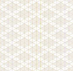 Seamless japanese pattern shoji kumiko in golden.