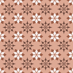 Retro vintage Chinese traditional pattern seamless background star cross flower kaleidoscope
