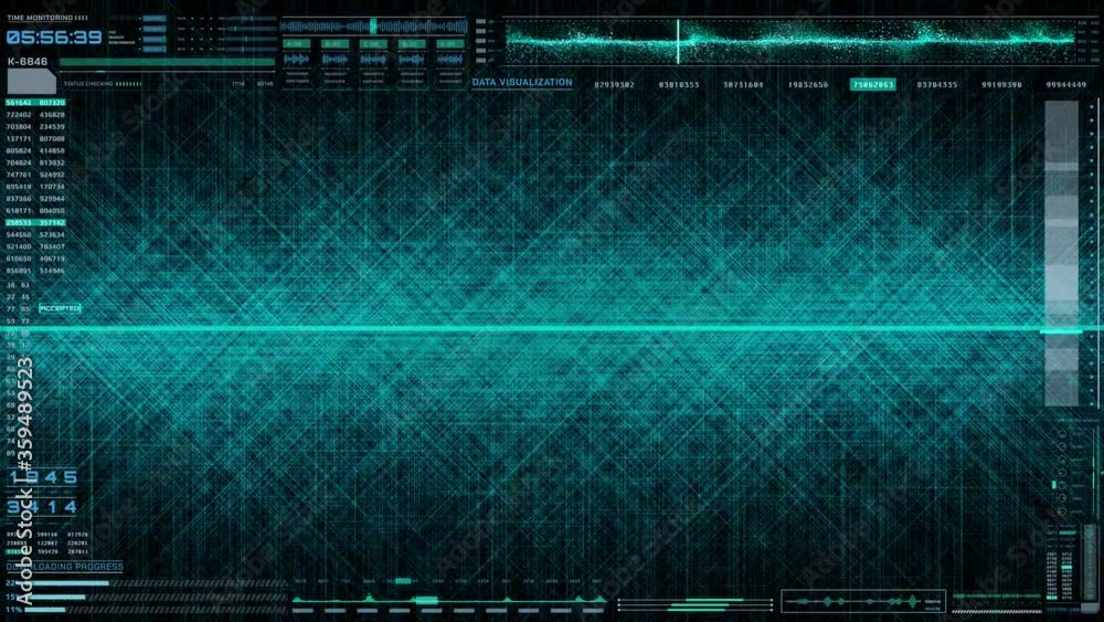 Poster HUD Futuristic Big Data System Monitoring Cyberspace UI Dynamic Element 4K Animation