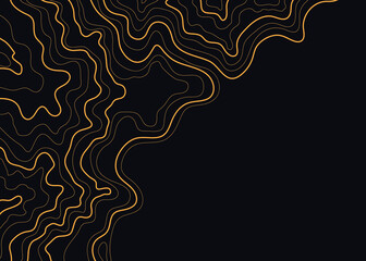 topographic map abstract height lines isolated on black background vector