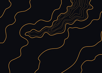 topographic map abstract height lines isolated on black background vector