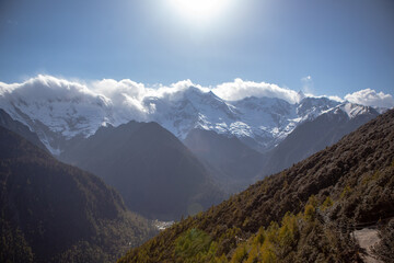 Snow mountain Meili, a sacred mountain in tibet, China.