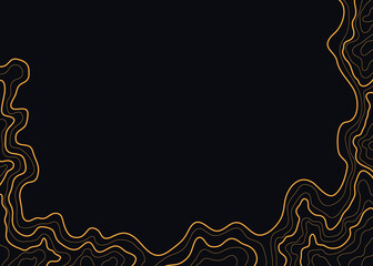 topographic map abstract height lines isolated on black background vector