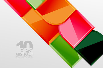 Obraz premium Glossy glass squares with round elements geometric composition. Abstract geometric background with 3d effect composition For Wallpaper, Banner, Background, Card, Book Illustration, landing page