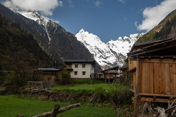 Yubeng, a small Tibetan village in the valley of snow mountain Meili, in Tibet, China.