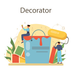 Professional decorator concept. Designer planning the design