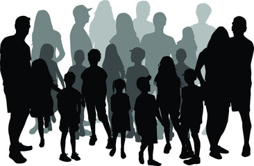 Fototapeta premium Family of silhouettes. Conceptual illustration.