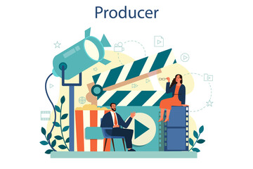 Producer concept illustration. Film and music production.