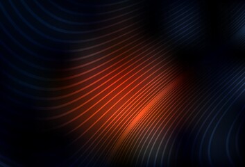 Dark Red vector background with curved lines.