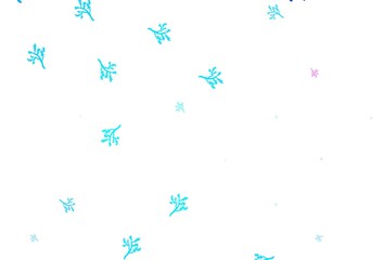 Light Blue, Red vector doodle template with branches.