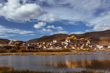 Ganden Sumtseling Monastery, a traditional Tibetan Buddhism temple in City Shangri-La, China.