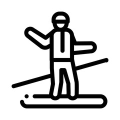 snowboarder slalom icon vector. snowboarder slalom sign. isolated contour symbol illustration