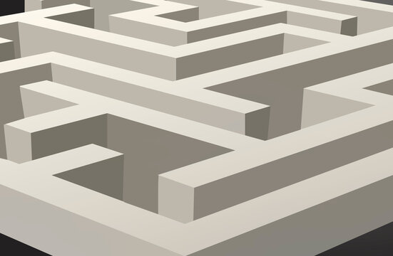 Creative Illustration 3d Rendering Of Abstract Endless Labyrinth Maze
