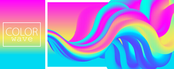 Summer Background. Fluid Flow. Trendy Poster.