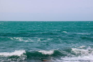 Fototapeta premium Turquoise waves in the sea. Sea view