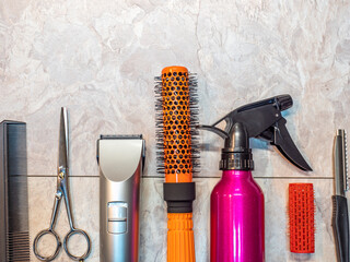 Werkzeug im Friseur Handwerk Hintergrund Salon