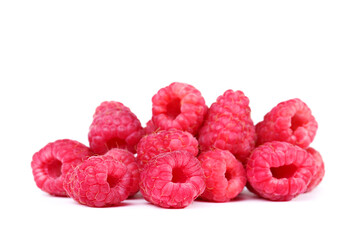 Sweet raspberries isolated on white background