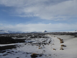 Cold snow landscape in Iceland