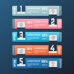 Realistic infographic step element template vector
