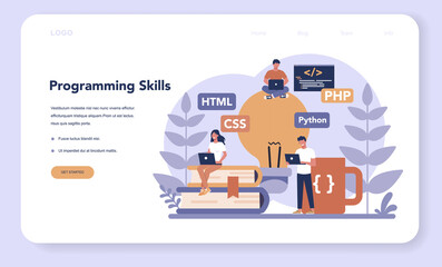 Programming web banner or landing page. Idea of working