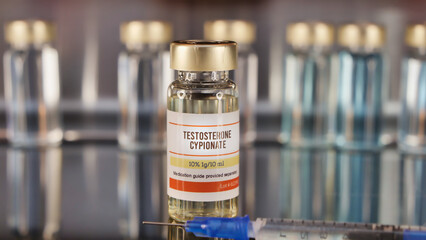 Vial of Testosterone Cypionate with syringe
