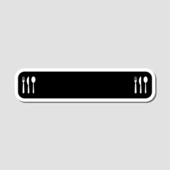 Food banner sticker isolated on gray background