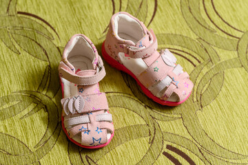 Summer baby shoe with stars.