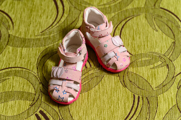 Summer baby shoe with stars.
