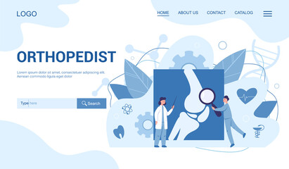 Orthopedics doctor web banner. Idea of joint and bone treatment.