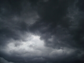 Storm dark black cloudy sky