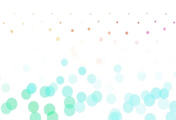 Light Green, Red vector background with bubbles.