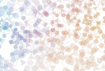 Light Blue, Yellow vector pattern with polygonal style with circles.