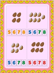 Preschool and toddler math with coconut and potato design