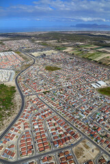 Cape Town, Western Cape / South Africa - 03/31/2016: Aerial photo of a housing development