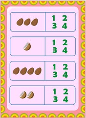Preschool and toddler math with coconut and potato design