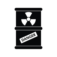 Radioactive Danger Vector Radiation Warning Sign Toxic Nuclear Barrel Icon Illustration