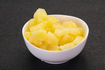 Marinated pineapple pieces