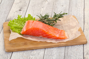 Piece of raw salmon