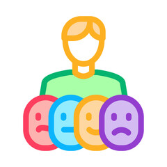 human deepfake many faces icon vector. human deepfake many faces sign. color symbol illustration